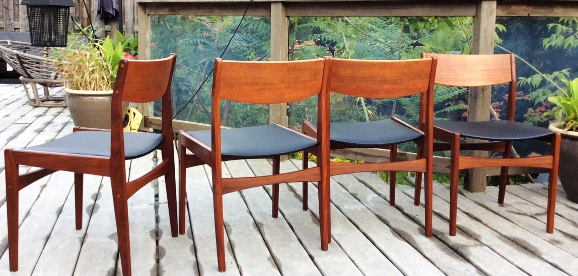 Set of 4 Poul Volther for Frem Rojle Mid Century Modern Teak Dining Chairs REUPHOLSTERED - Mid Century Modern Toronto