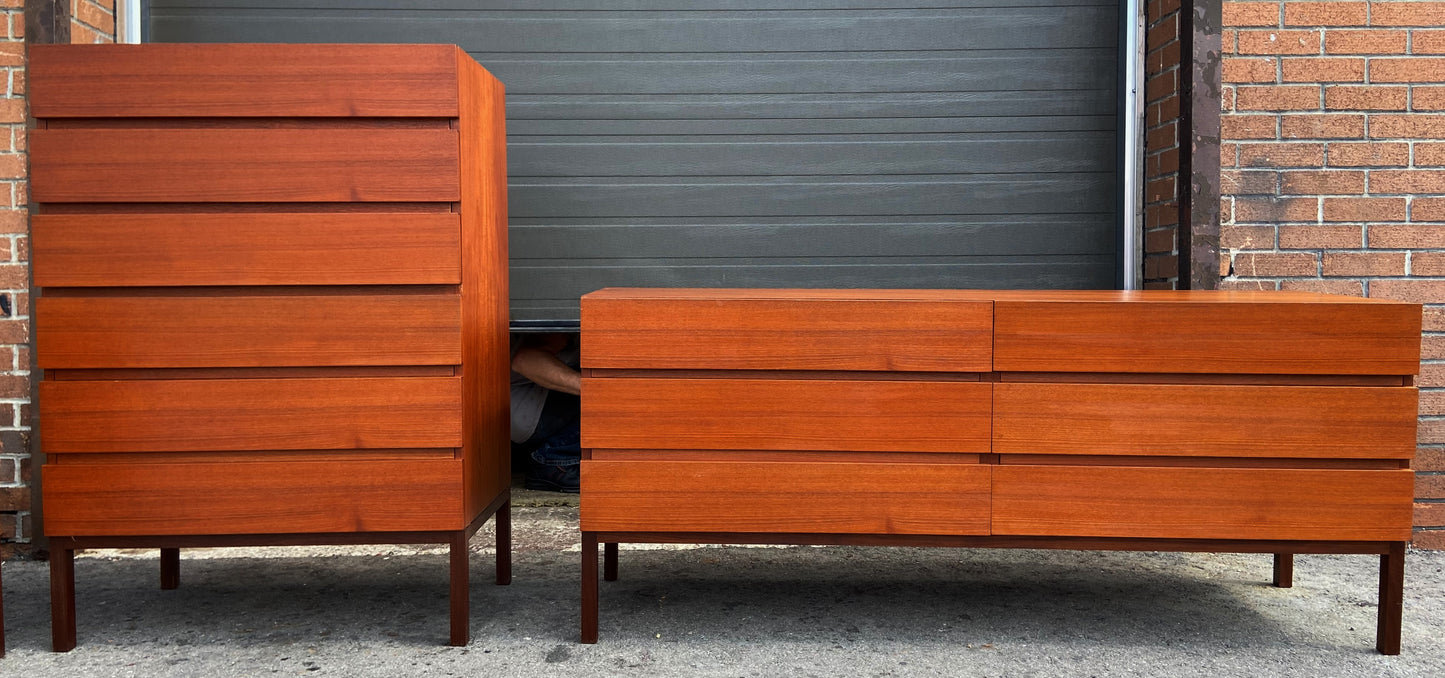 REFINISHED Mid Century Modern Teak Dresser & Tallboy by Reff/ Knoll, PERFECT