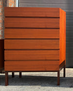 REFINISHED Mid Century Modern Teak Dresser & Tallboy by Reff/ Knoll, PERFECT 3