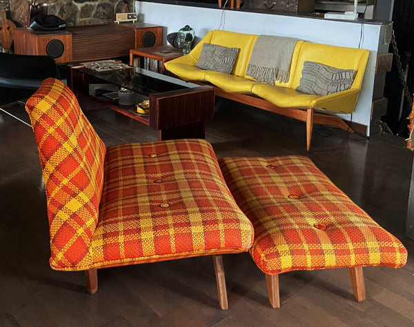 RESTORED MCM Large Lounge Chair & Ottoman in Adrian Pearsall style