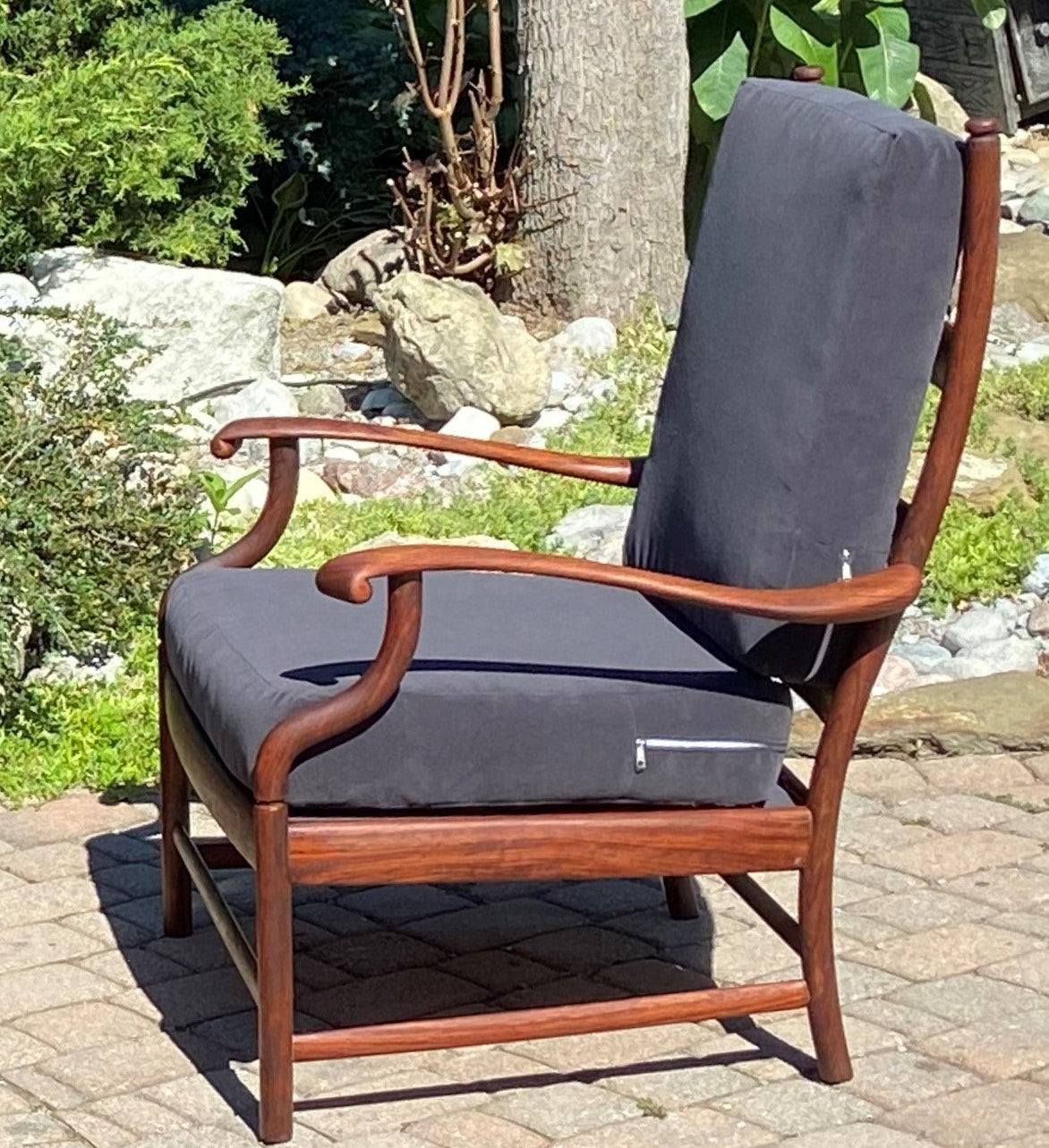 REFINISHED REUPHOLSTERED Mid Century Modern Rosewood Armchair (part of the set)