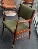 Set of 2 REFINISHED & Ready to be REUPHOLSTERED American MCM Walnut Armchairs 4