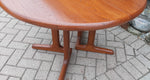 REFINISHED MCM Teak Table Round w 1 Leaf 41.5