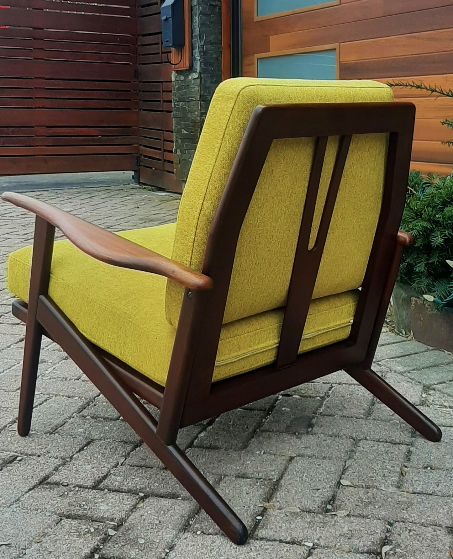 REFINISHED REUPHOLSTERED Danish Mid-Century Modern Teak Lounge Chair by Komfort, Perfect