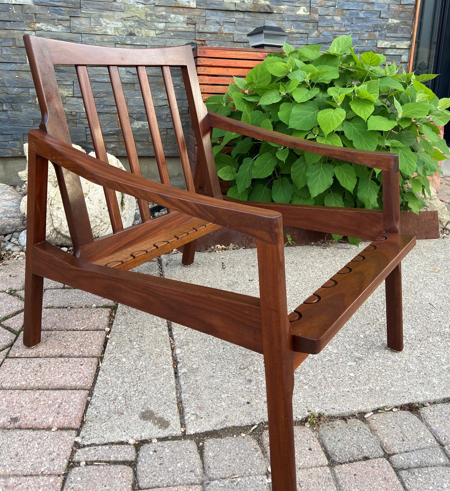 REFINISHED Danish Mid-Century Modern Teak Lounge Chair will get NEW CUSHIONS