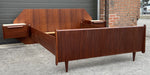 REFINISHED  Italian MCM Bed w floating nightstands Double 1