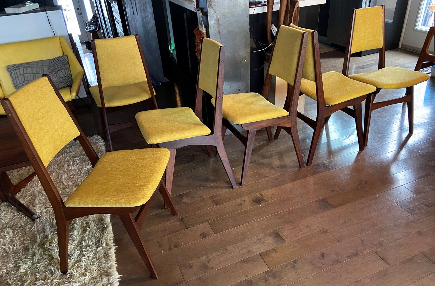 6 REFINISHED Mid Century Modern Teak Chairs REUPHOLSTERED