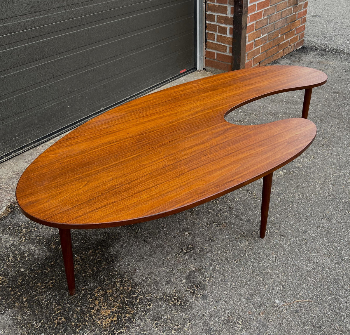 REFINISHED Mid Century Modern Coffee Table Free-Form Shaped