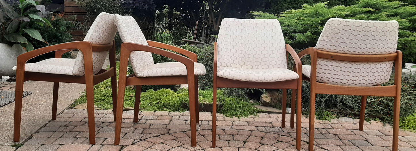 4 Danish MCM Teak Armchairs by H.Kjaernulf will be REFINISHED REUPHOLSTERED