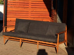Mid Century Modern 3-Seater Sofa REFINISHED REUPHOLSTERED Charcoal Grey fabric - Mid Century Modern Toronto 1