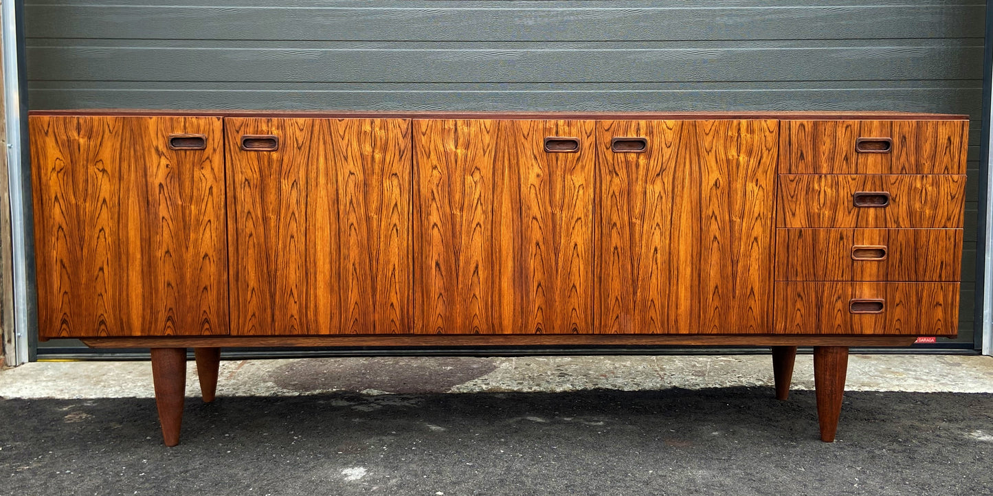 REFINISHED Danish MCM Brazilian Rosewood Sideboard Credenza 79"