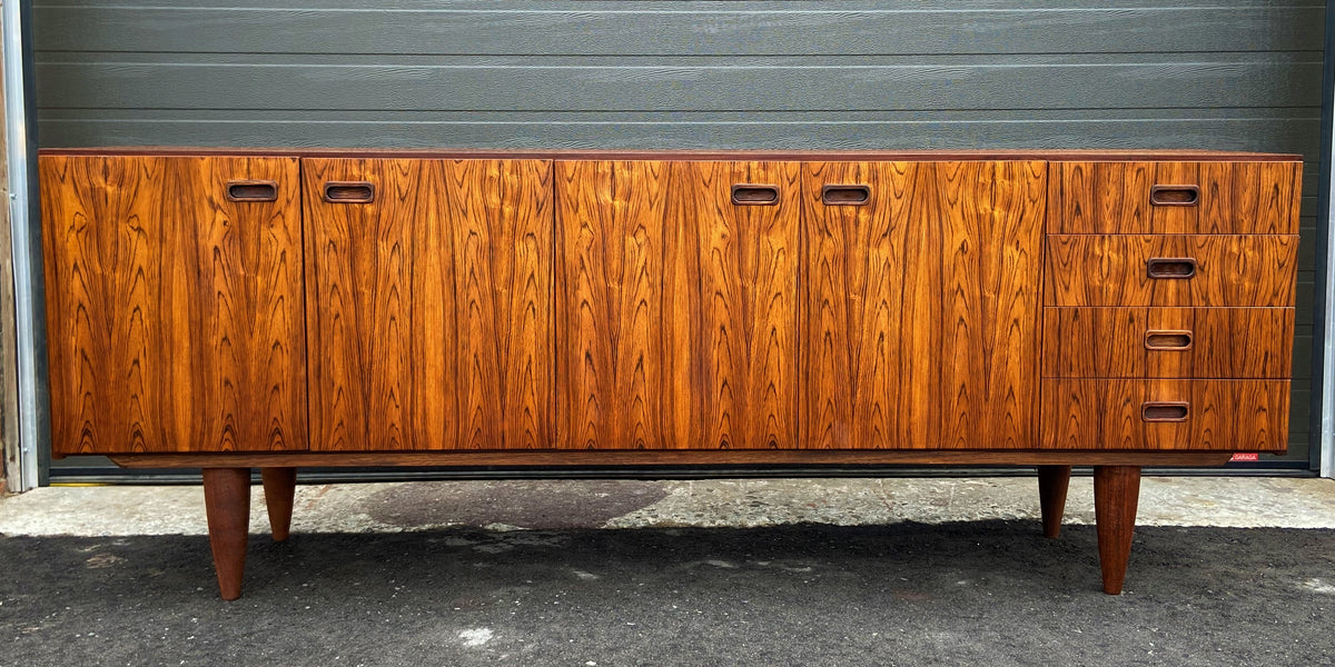 REFINISHED Danish MCM Brazilian Rosewood Sideboard Credenza 79