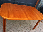 MCM Danish Teak Table Extendable Self Storing  REFINISHED 57
