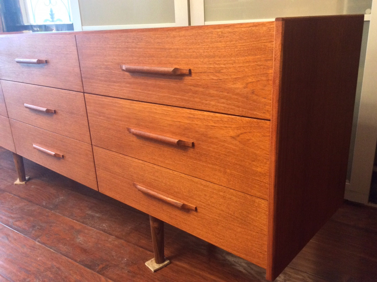 REFINISHED Mid-Century Modern Teak 9 drawers Dresser - Mid Century Modern Toronto