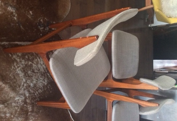 4 Danish MCM Solid Teak Chairs REUPHOLSTERED $195 each - Mid Century Modern Toronto