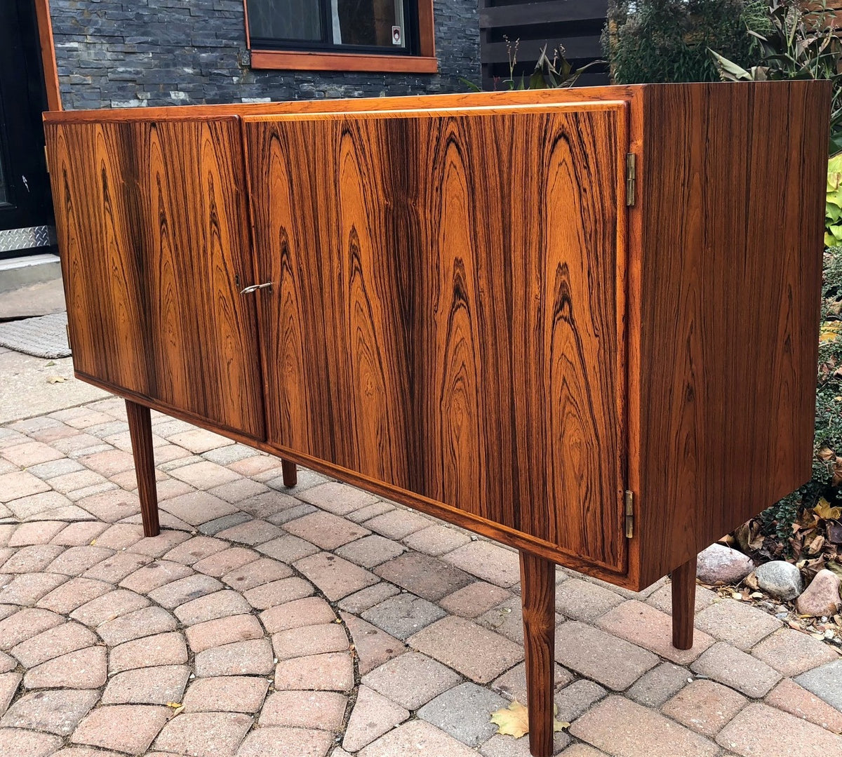 Restored Danish Modern Brazilian Rosewood Credenza by Poul Hundevad, 54