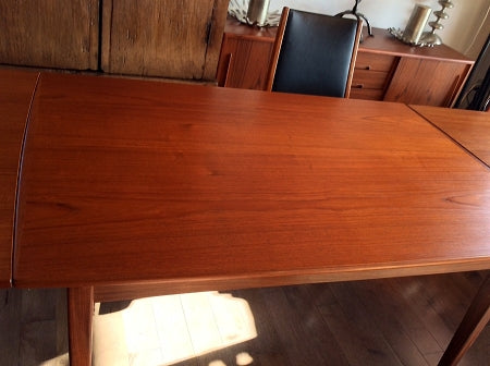 Danish Mid Century Modern Teak Dining Table Surfboard Extendable REFINISHED - Mid Century Modern Toronto