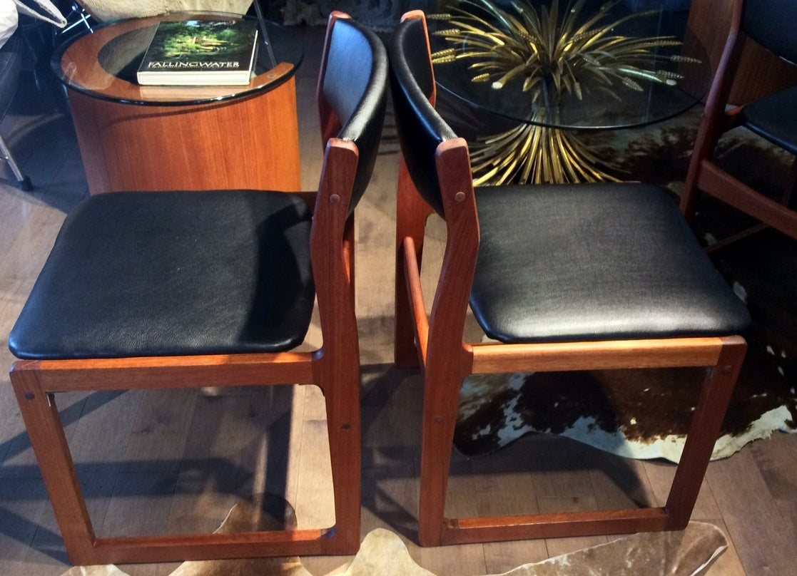 6 Danish MCM Teak Sleigh Chairs REFINISHED REUPHOLSTERED $149 each - Mid Century Modern Toronto