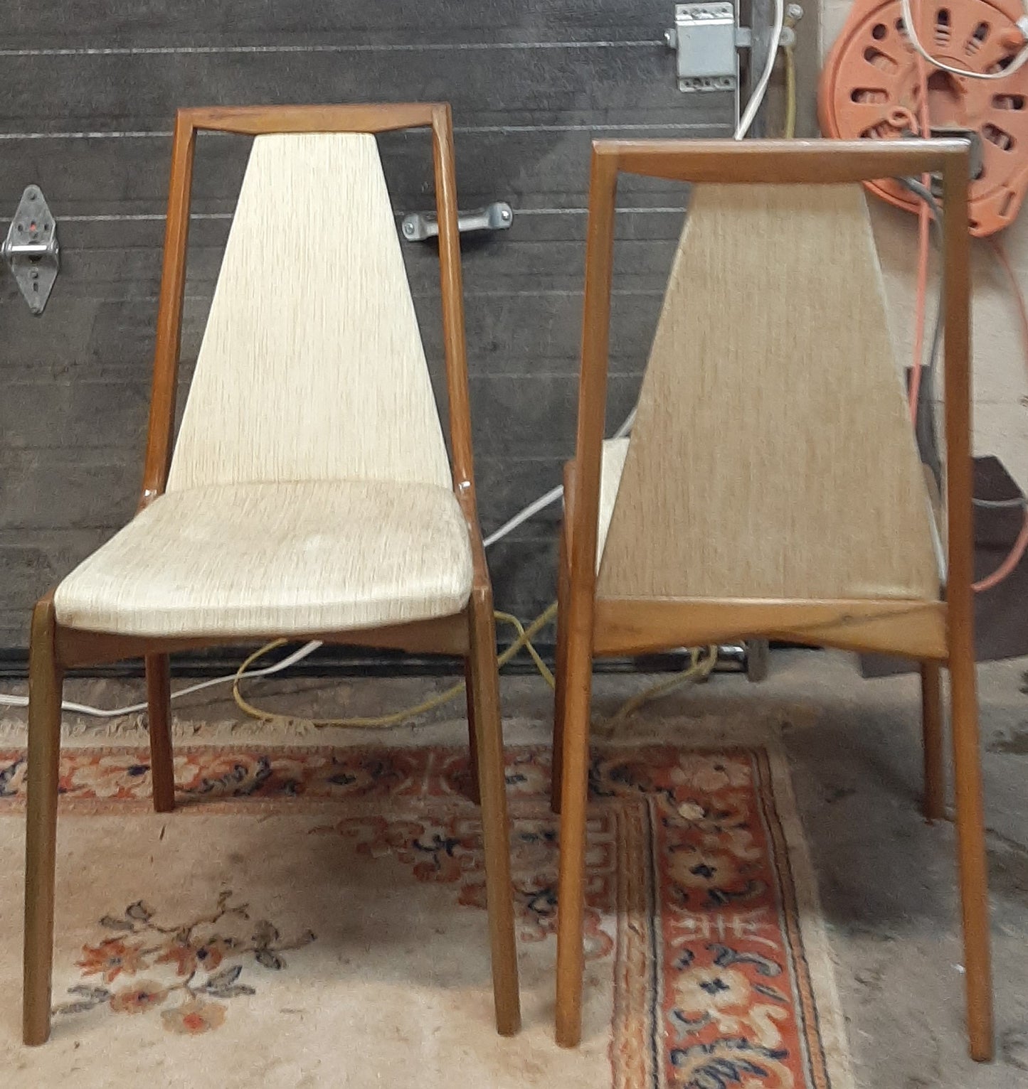 8 REFINISHED MCM walnut sculptural chairs PERFECT, ready for new upholstery, each chair $249 - Mid Century Modern Toronto