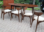 Restored MCM Walnut Dining Table w 1 leaf & 4 Chairs by Deilcraft 1