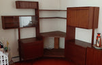 REFINISHED Mid Century Modern Teak Corner Multi-Cabinet Storage & Display System 13