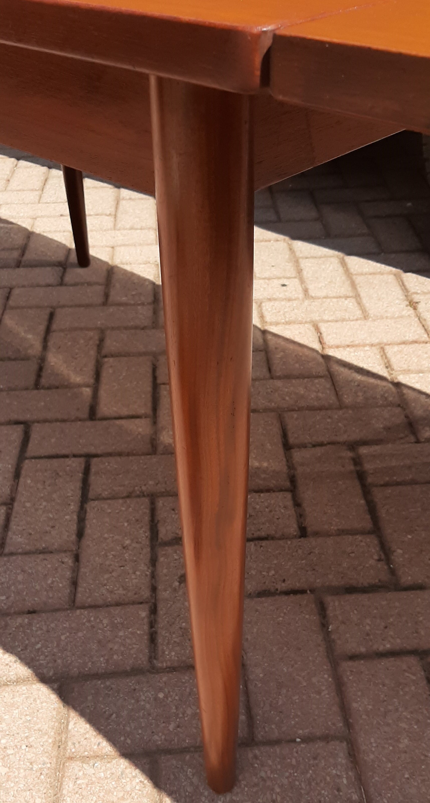 REFINISHED Danish MCM Teak Table with 1 Extension Leaf, 51-70.5"