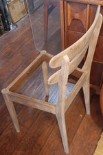 4 REFINISHED Danish MCM teak chairs, REUPHOLSTERED in wool mohair, PERFECT 9