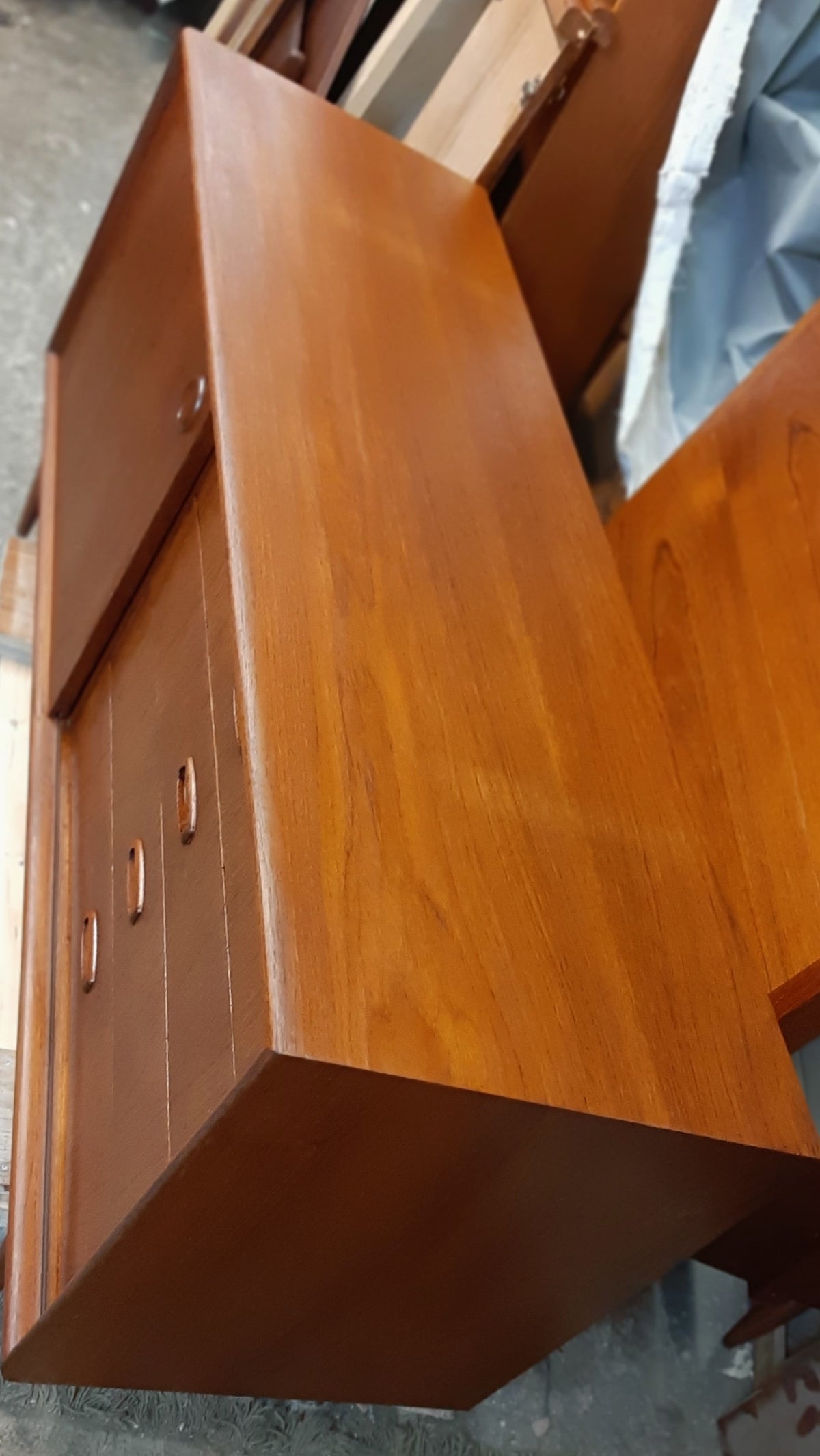 REFINISHED Danish MCM Teak Sideboard Credenza 60