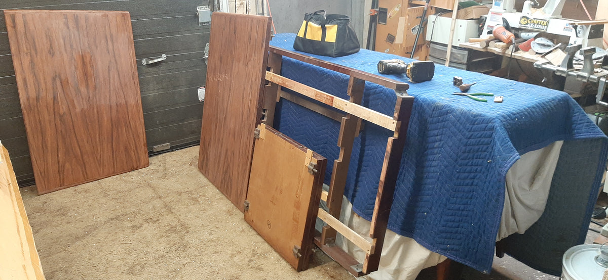 REFINISHED Danish MCM Brazilian Rosewood Table w butterfly leaf 52