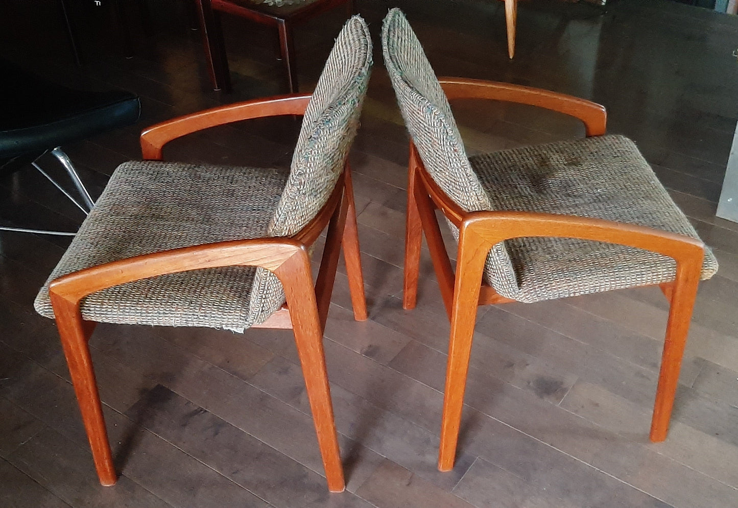 6 REFINISHED Danish MCM Teak Armchairs by Kai Kristiansen, ready for new upholstery