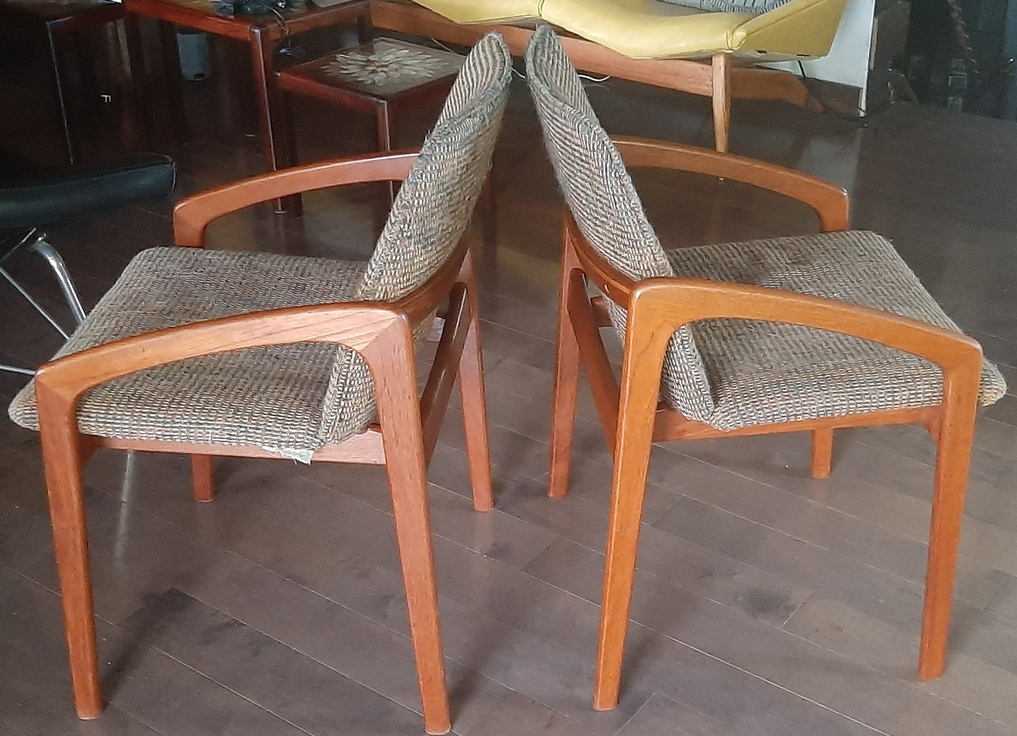 6 REFINISHED Danish MCM Teak Armchairs by Kai Kristiansen, ready for new upholstery