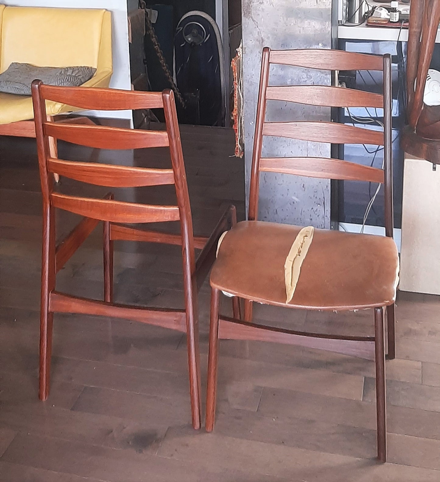 6 REFINISHED Danish Mid Century Modern Teak Chairs by Frem Rojle w NEW seats