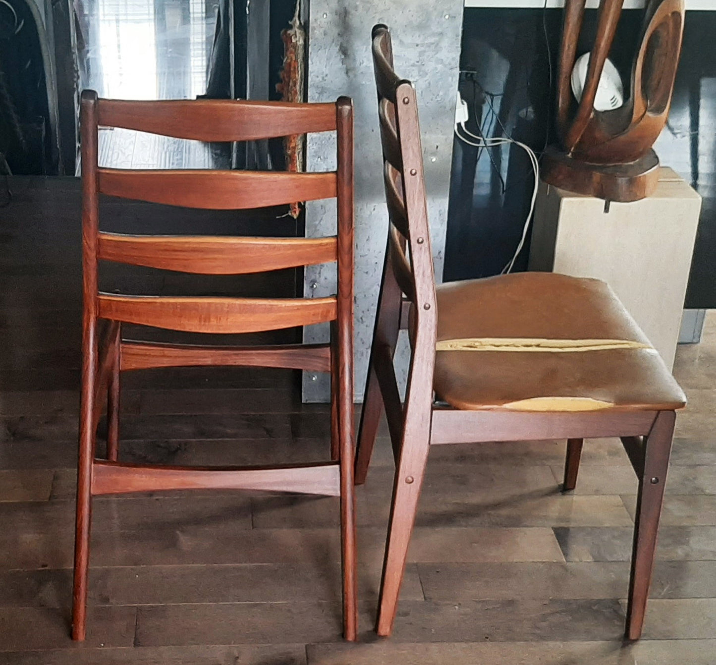 6 REFINISHED Danish Mid Century Modern Teak Chairs by Frem Rojle w NEW seats