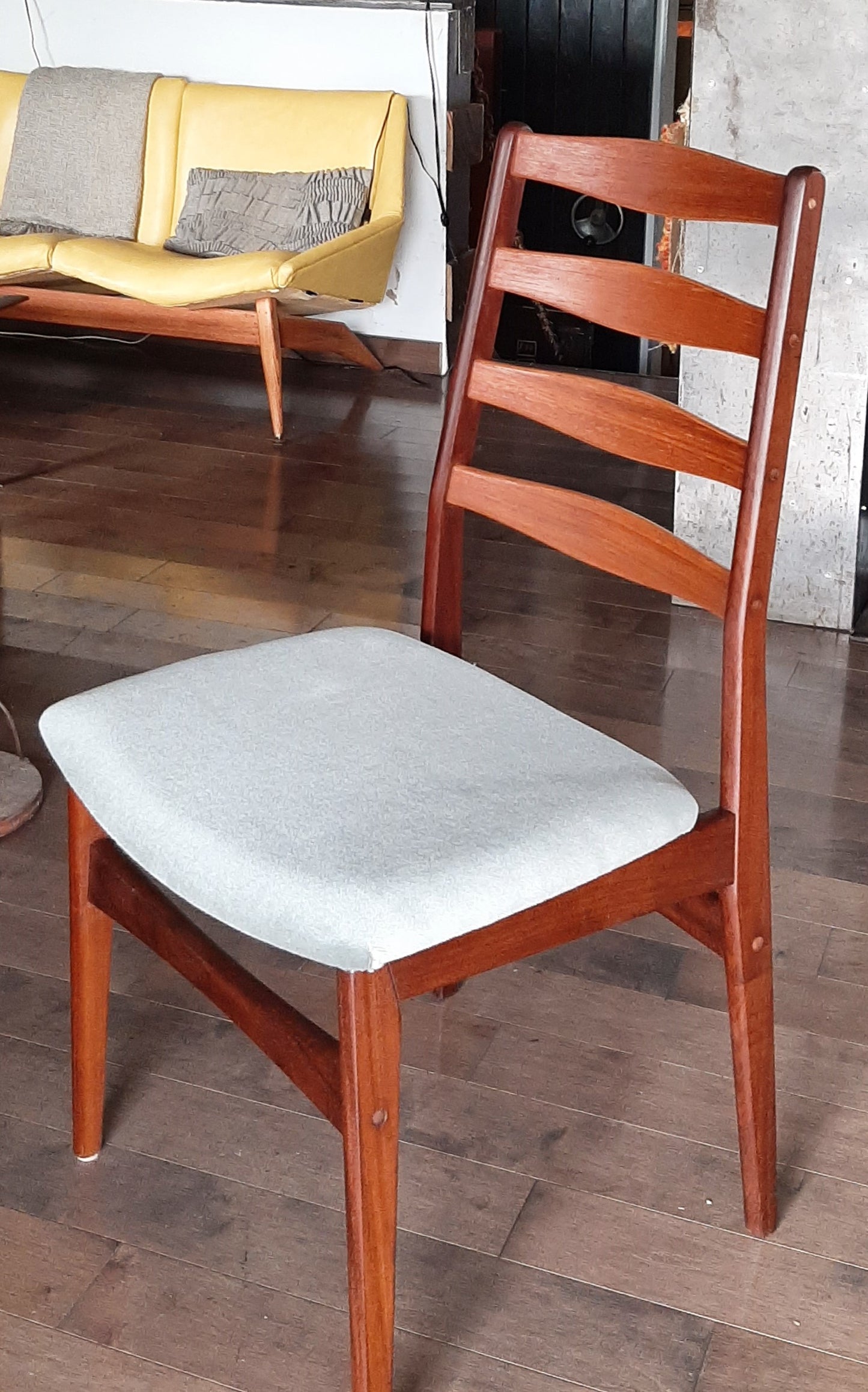 6 REFINISHED Danish Mid Century Modern Teak Chairs by Frem Rojle w NEW seats