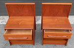 REFINISHED Mid Century Modern Teak King Bed w 2 Nightstands 4
