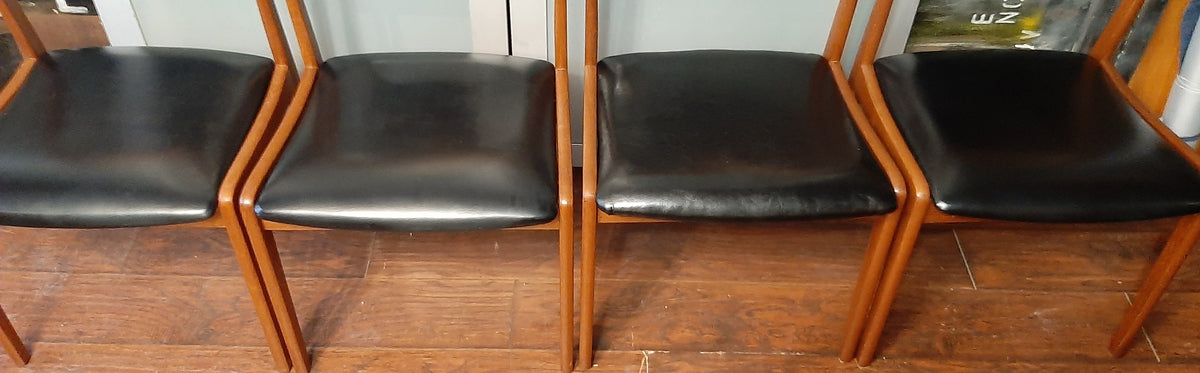 4 RESTORED Danish Mid Century Modern Teak Chairs, Moller style