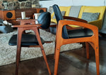 2 REFINISHED REUPHOLSTERED Danish MCM Angled Arm Chairs 11