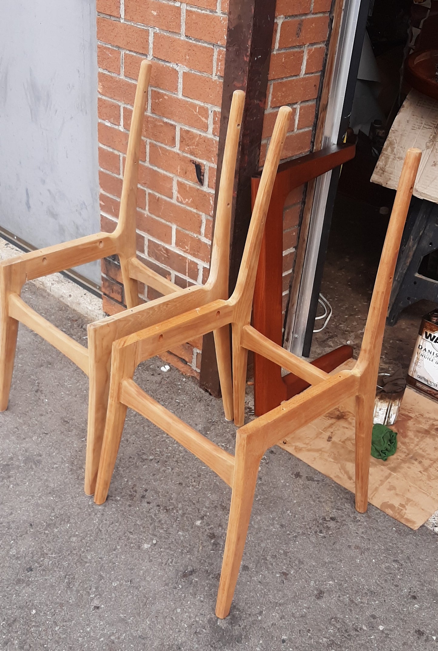 4 REFINISHED Danish Mid Century Modern Teak Chairs