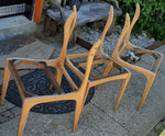 4 REFINISHED REUPHOLSTERED Mid Century Modern Walnut Chairs 10