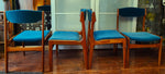 Wool Mohair Fabric Turquoise for 8 REFINISHED Danish MCM Teak Chairs by E.Buch 2