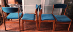Wool Mohair Fabric Turquoise for 8 REFINISHED Danish MCM Teak Chairs by E.Buch 1