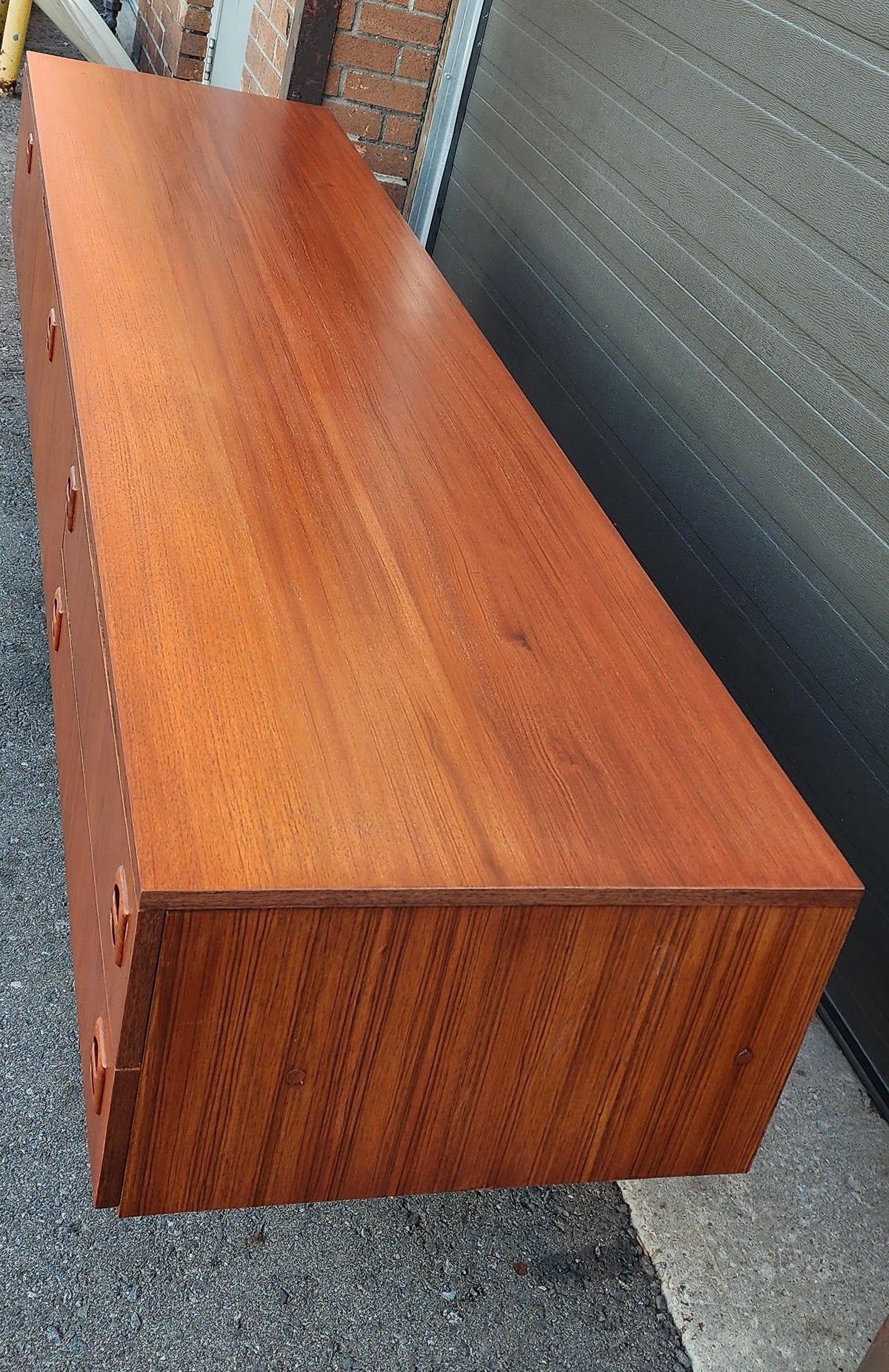 REFINISHED Danish Mid Century Modern Teak Console 94