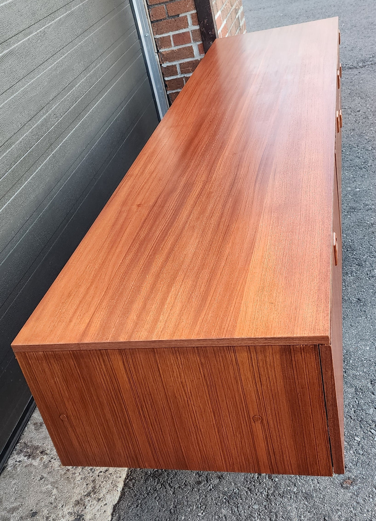 REFINISHED Danish Mid Century Modern Teak Console 94