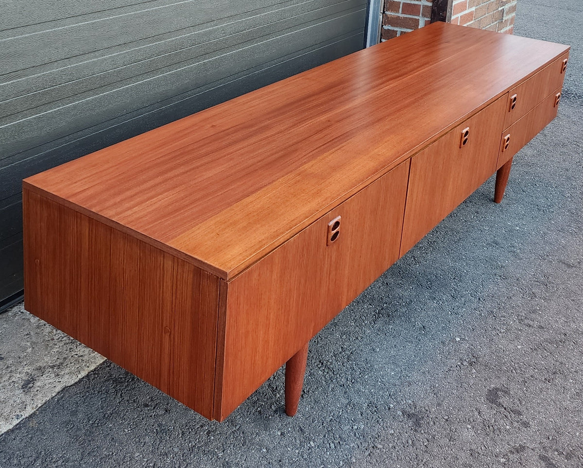 REFINISHED Danish Mid Century Modern Teak Console 94