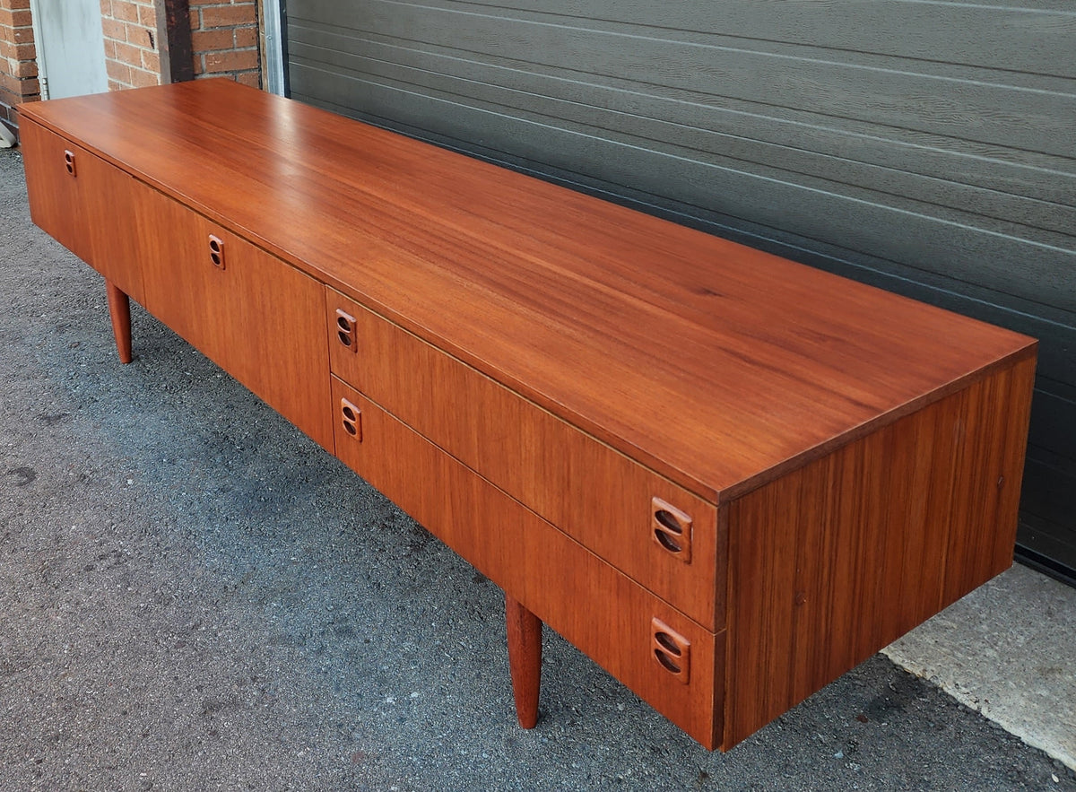 REFINISHED Danish Mid Century Modern Teak Console 94