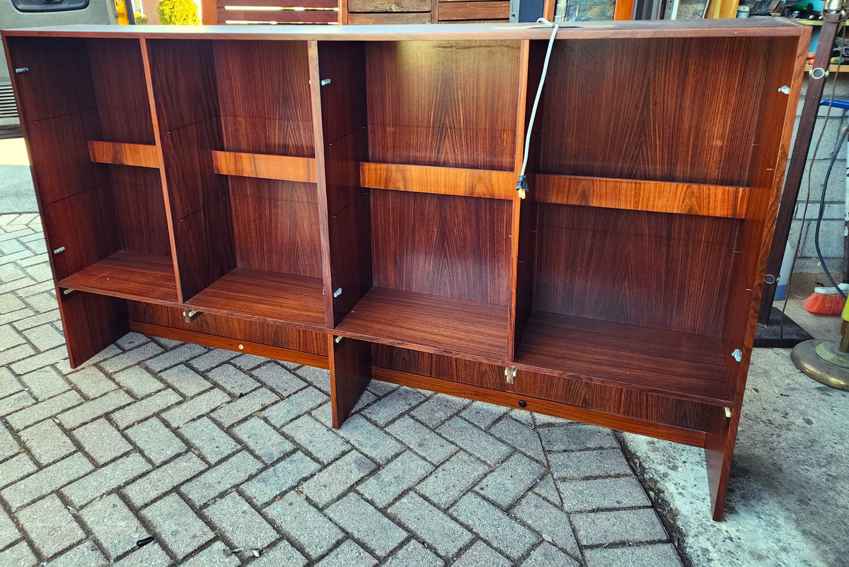 Danish Mid Century Modern Rosewood Credenza Media TV Console Low 79