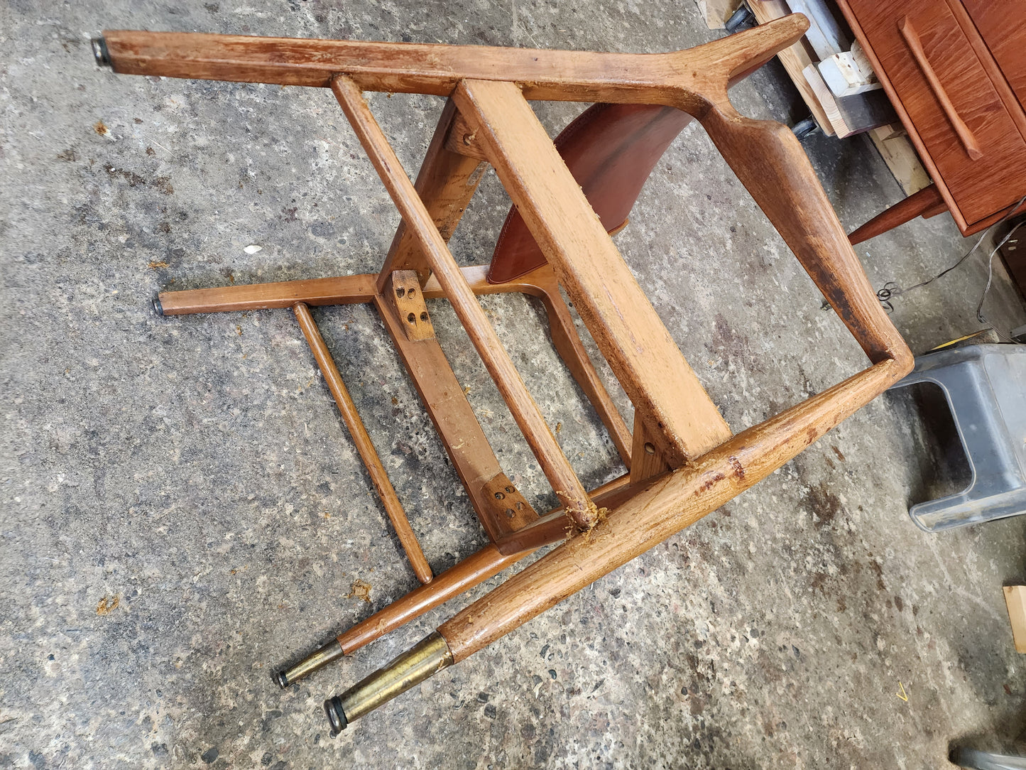 2 REFINISHED REUPHOLSTERED Mid Century Modern Walnut Arm Chairs