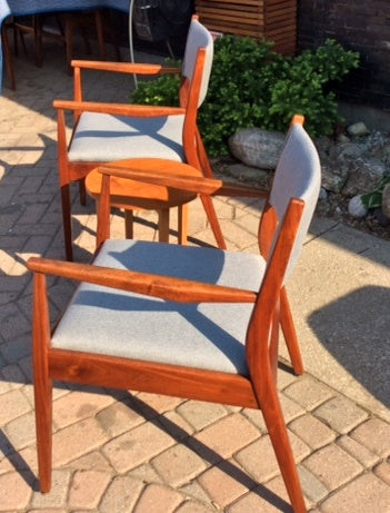 Pair of MCM Teak or Walnut Arm Lounge Chairs for Living or Dining Room, $249 each - Mid Century Modern Toronto