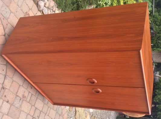 REFINISHED MCM  Teak Wardrobe Tall Dresser 42" - Mid Century Modern Toronto