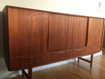 REFINISHED Danish MCM Teak Highboard by EW Bach for Sejling Skabe 77.5